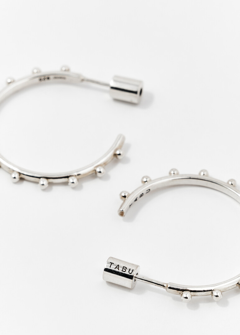 PRINCESS silver hoop earrings