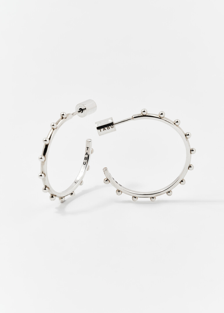 PRINCESS silver hoop earrings