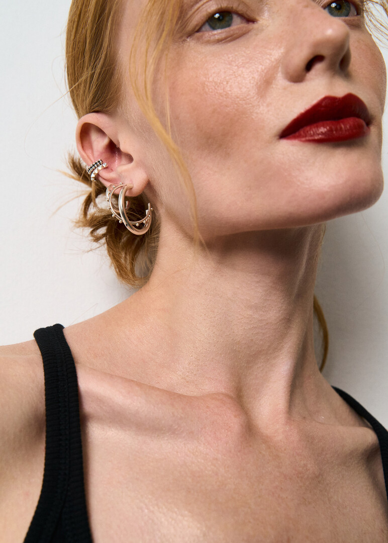 PRINCESS silver hoop earrings