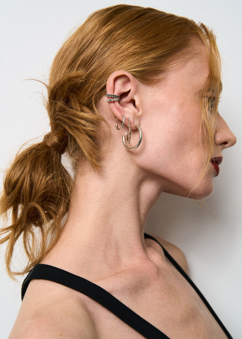 PRINCESS silver hoop earrings