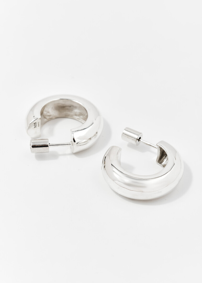 GLOW HOOPS Silver Hoop Earrings
