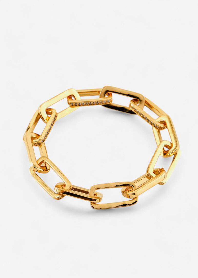 Gold-plated bracelet with crystals