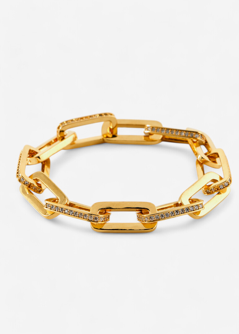 Gold-plated bracelet with crystals