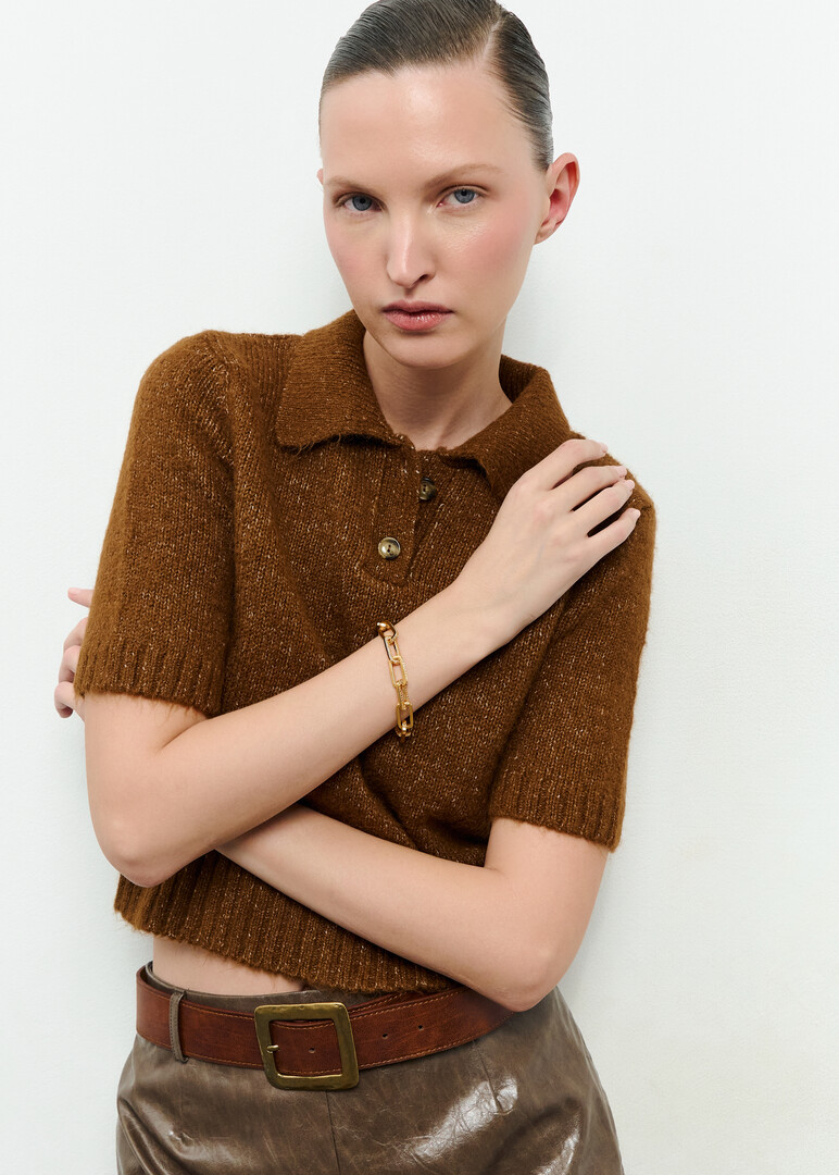 Gold-plated bracelet with crystals