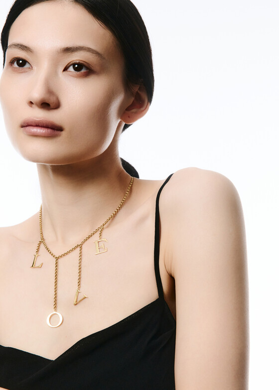 Колье Dzhanelli Jewellery Позолоченное колье из серебра «LOVE THE WORLD OF WORDS»