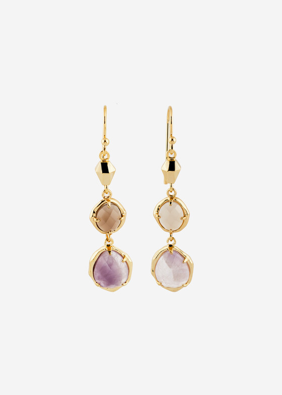 Длинные серьги Wisteria Gems Позолоченные серьги со стеклом