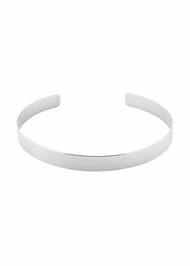 slim silver choker