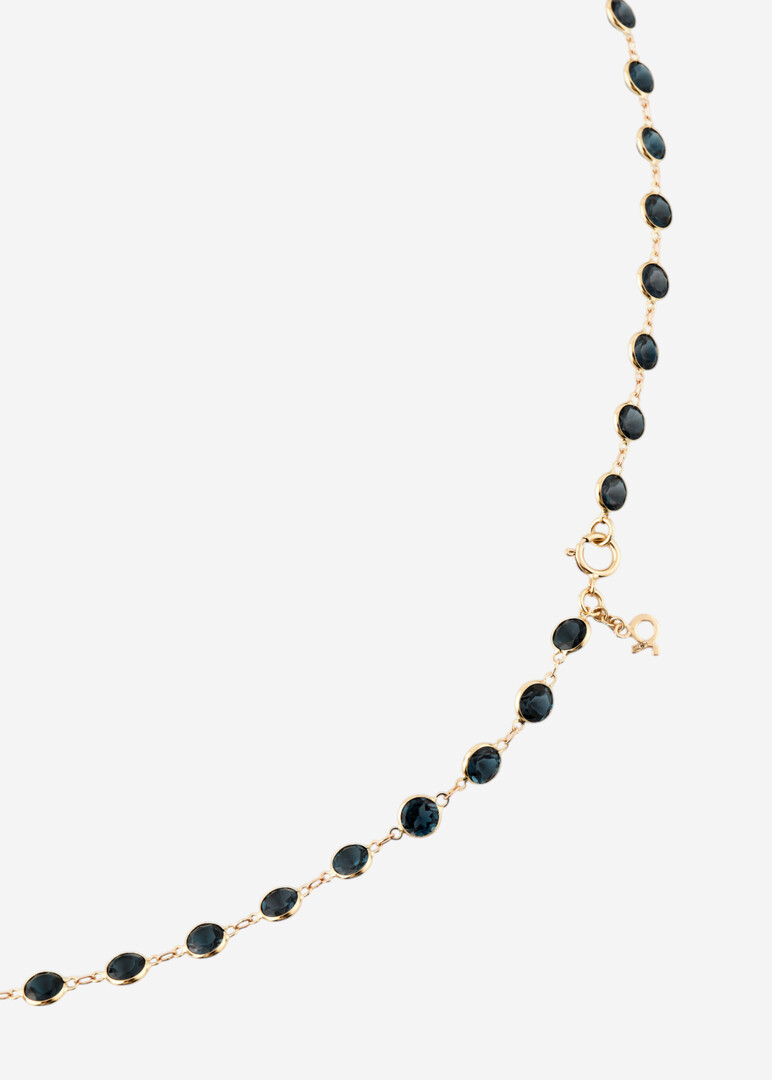 Gold necklace with topaz