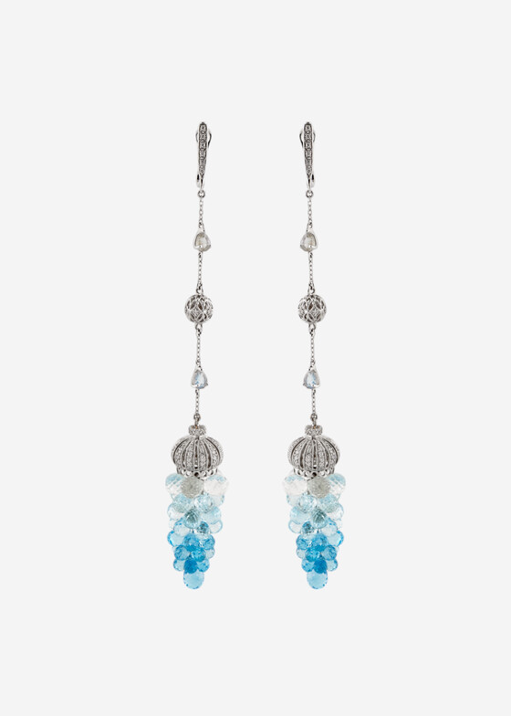 Акцентные серьги Adelya Jewellery Серьги из золота с топазами