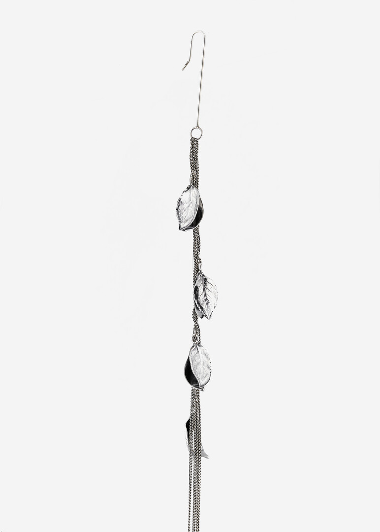 silver mono earring
