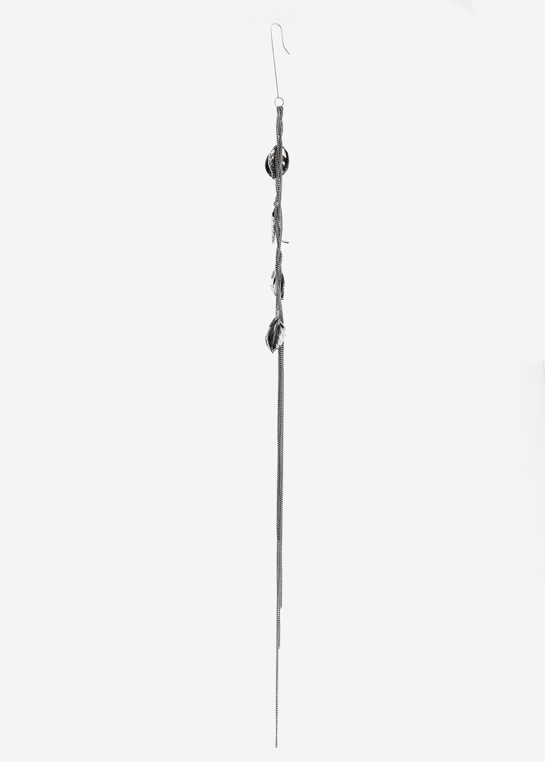silver mono earring