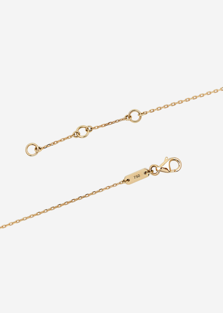 18k yellow gold enamel xs letter meem bracelet white