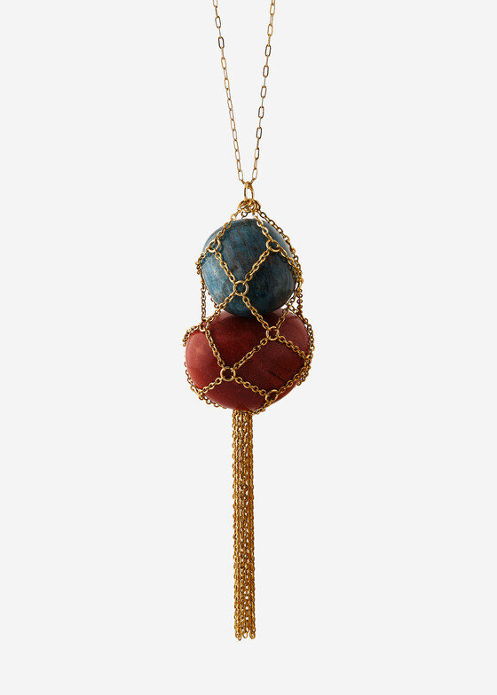 Кулоны и подвески Seed Bead Позолоченный кулон из латуни «Глубина» с натуральными камнями
