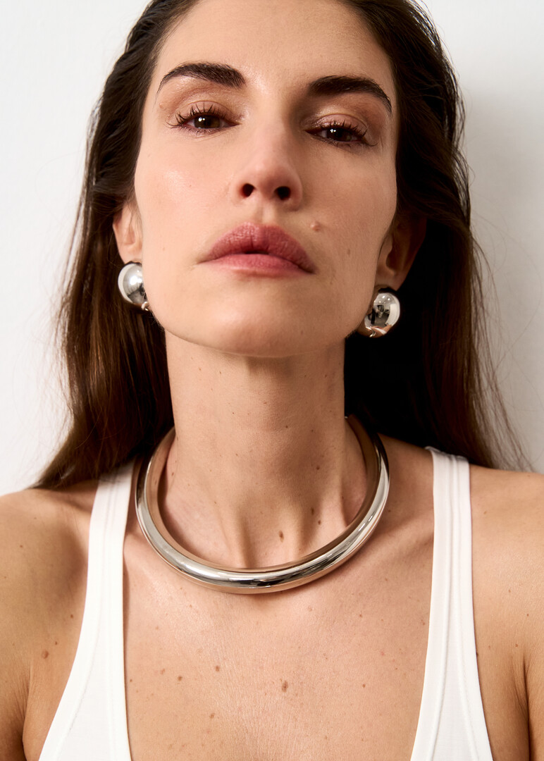 Колье Collar, покрытое серебром