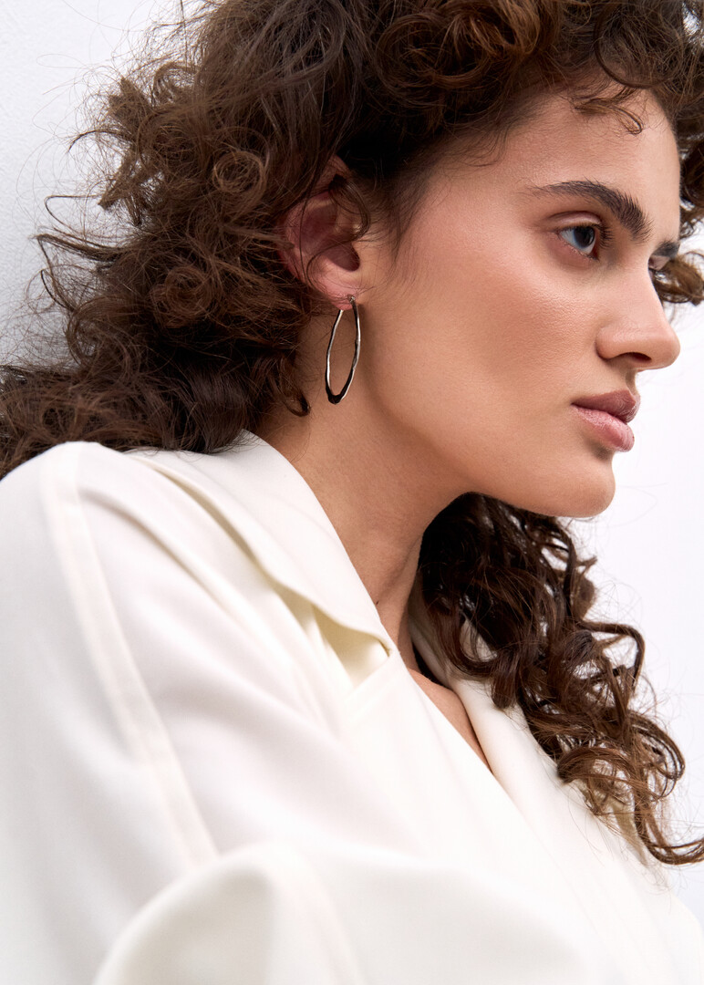 silver-tone earrings Ova