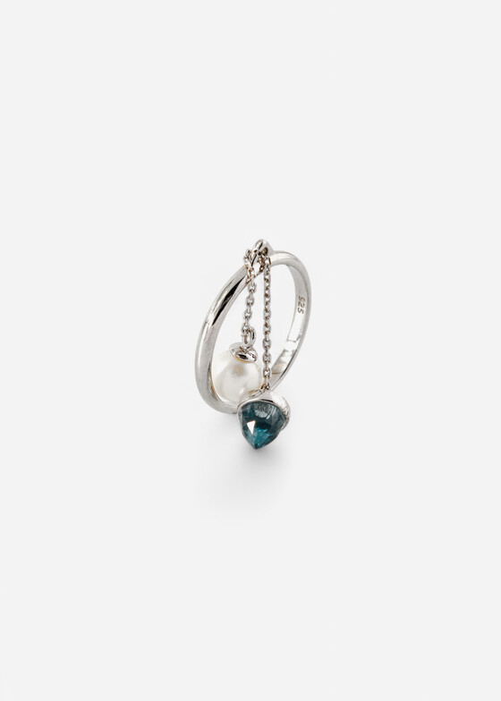 Тонкие кольца Wisteria Gems Кольцо с топазом и жемчугом