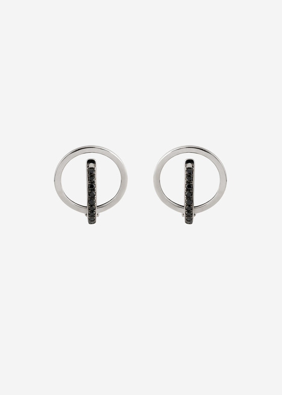 Серьги 35.02 Серьги из белого золота с черными бриллиантами