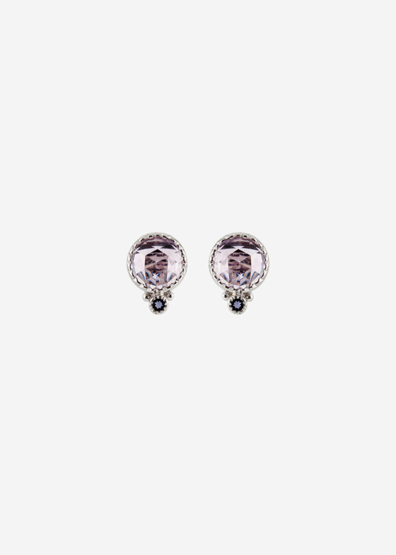 Пусеты Wisteria Gems Серьги из серебра с аметистом и иолитом