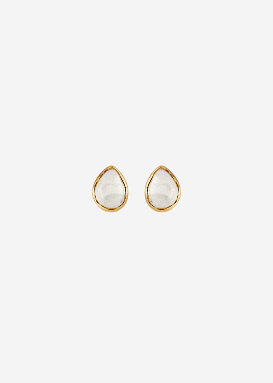 Серьги Wisteria Gems Позолоченные серьги из серебра с лунным камнем