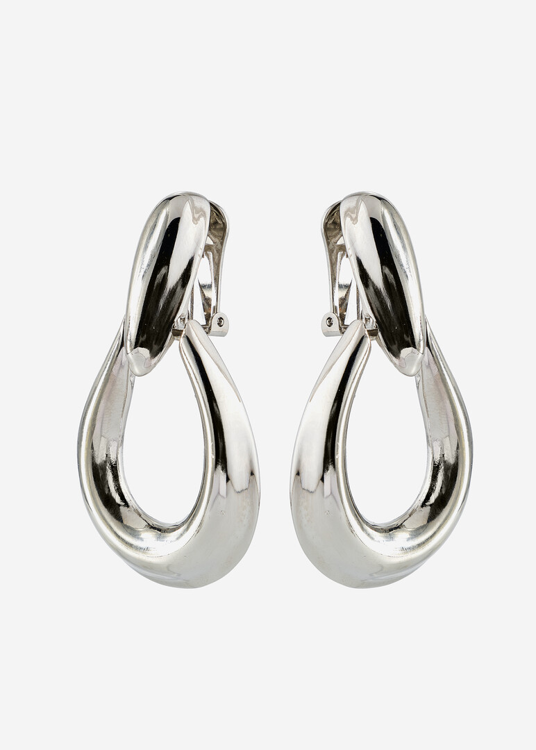 silver-tone clip-on earrings Cynthia