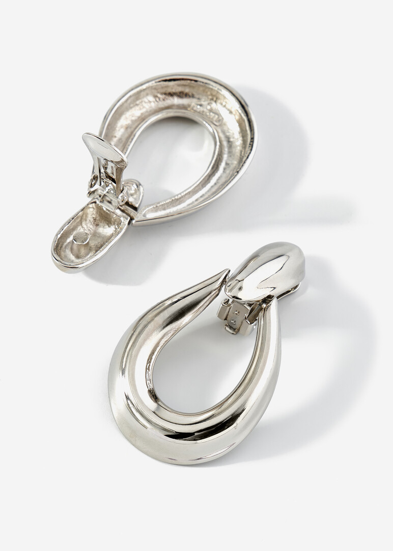 silver-tone clip-on earrings Cynthia