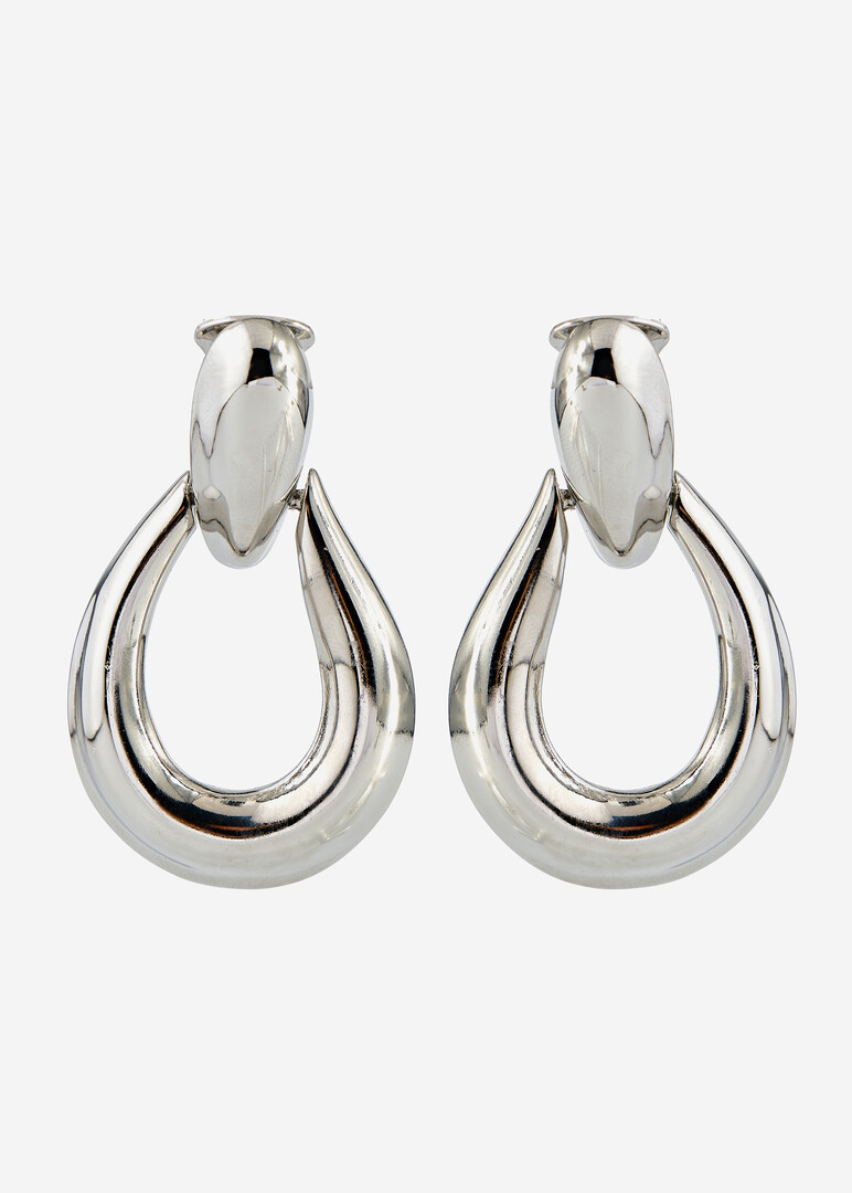silver-tone clip-on earrings Cynthia