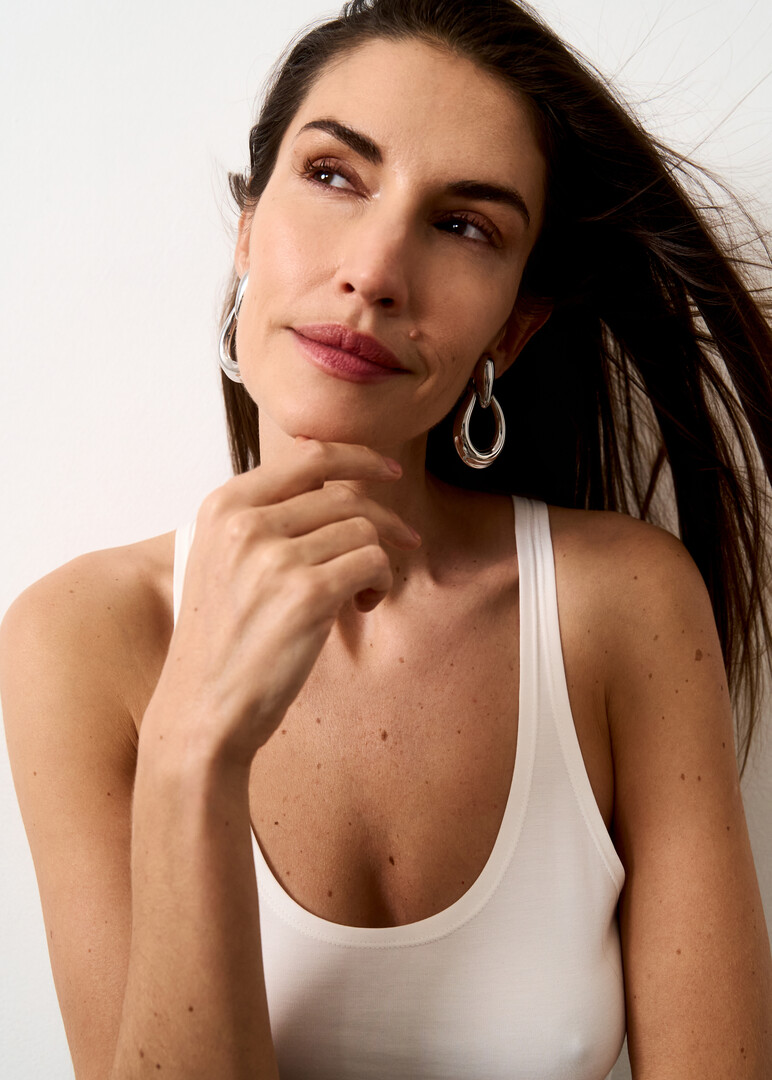 silver-tone clip-on earrings Cynthia