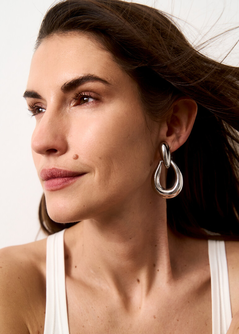 silver-tone clip-on earrings Cynthia