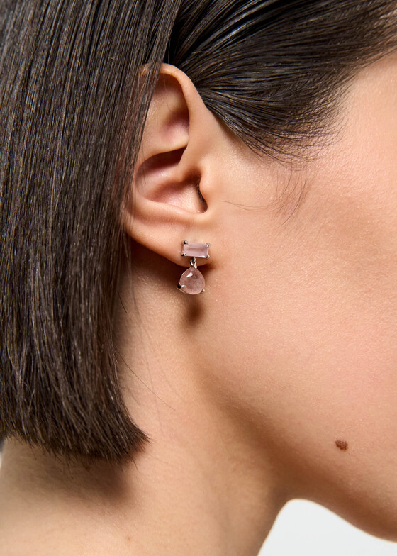 Серьги с подвесами Wisteria Gems Серьги из серебра с розовым кварцем