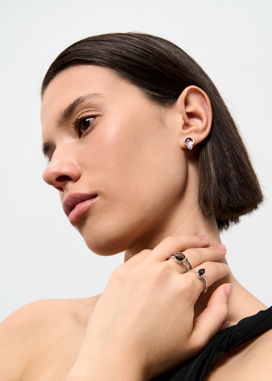 Сеты колец Wisteria Gems Сет колец из серебра с кварцем