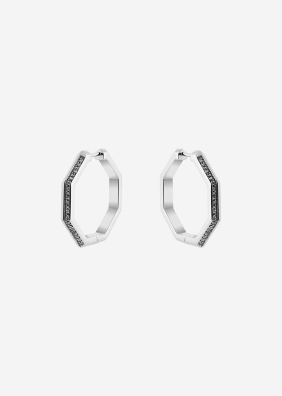 Серьги-кольца RS1912 X DANIILBERG Серьги из белого золота с бриллиантами RENDEZ VOUS