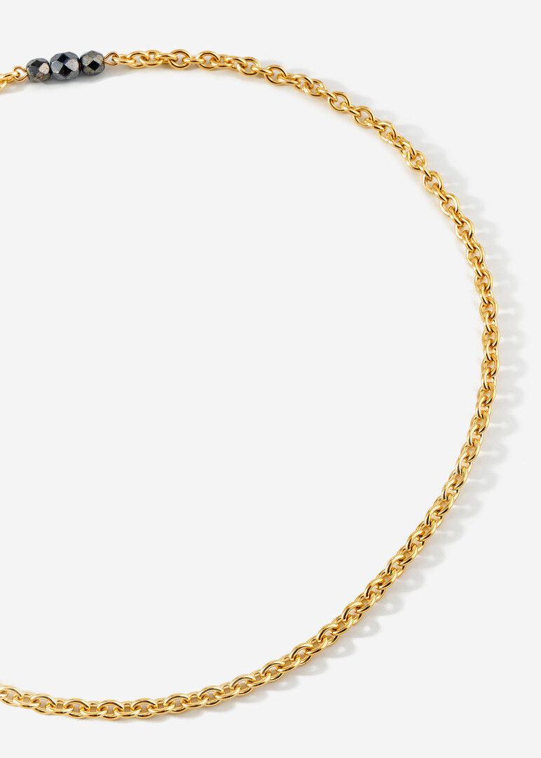 Gold-plated necklace with three pendants