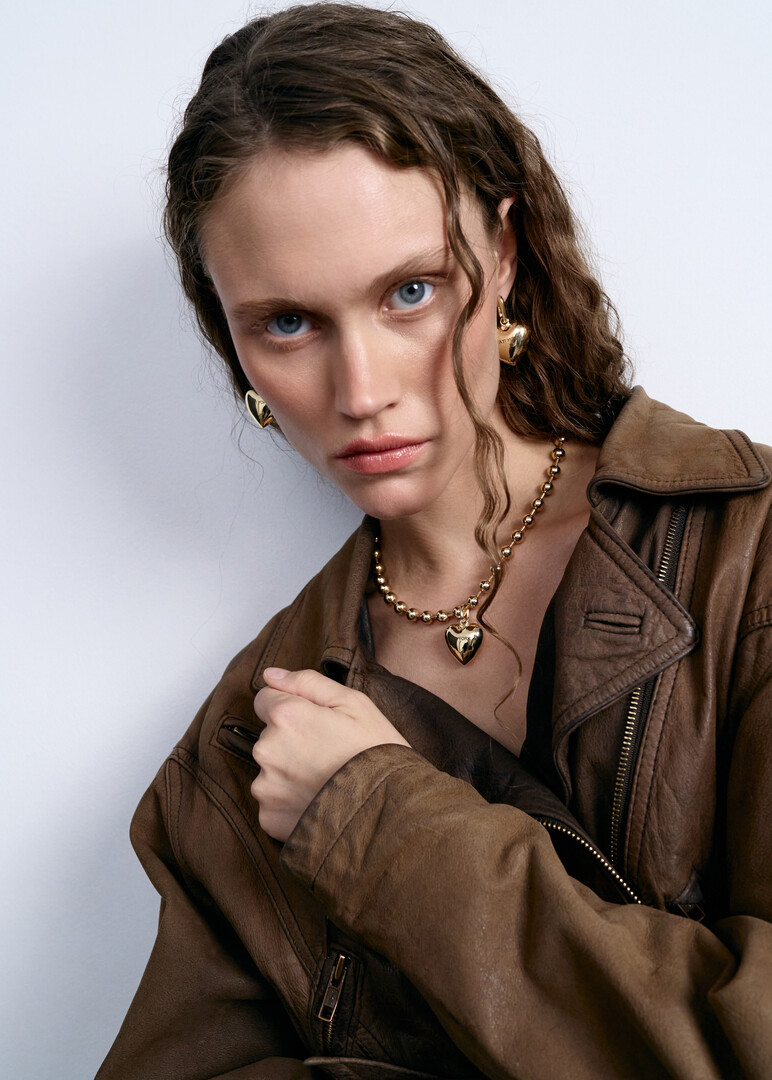 Gold necklace-Goldie Heart Chain