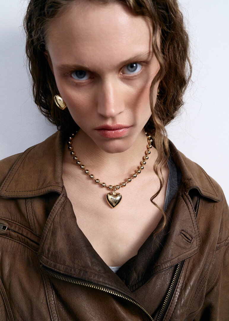 Gold necklace-Goldie Heart Chain