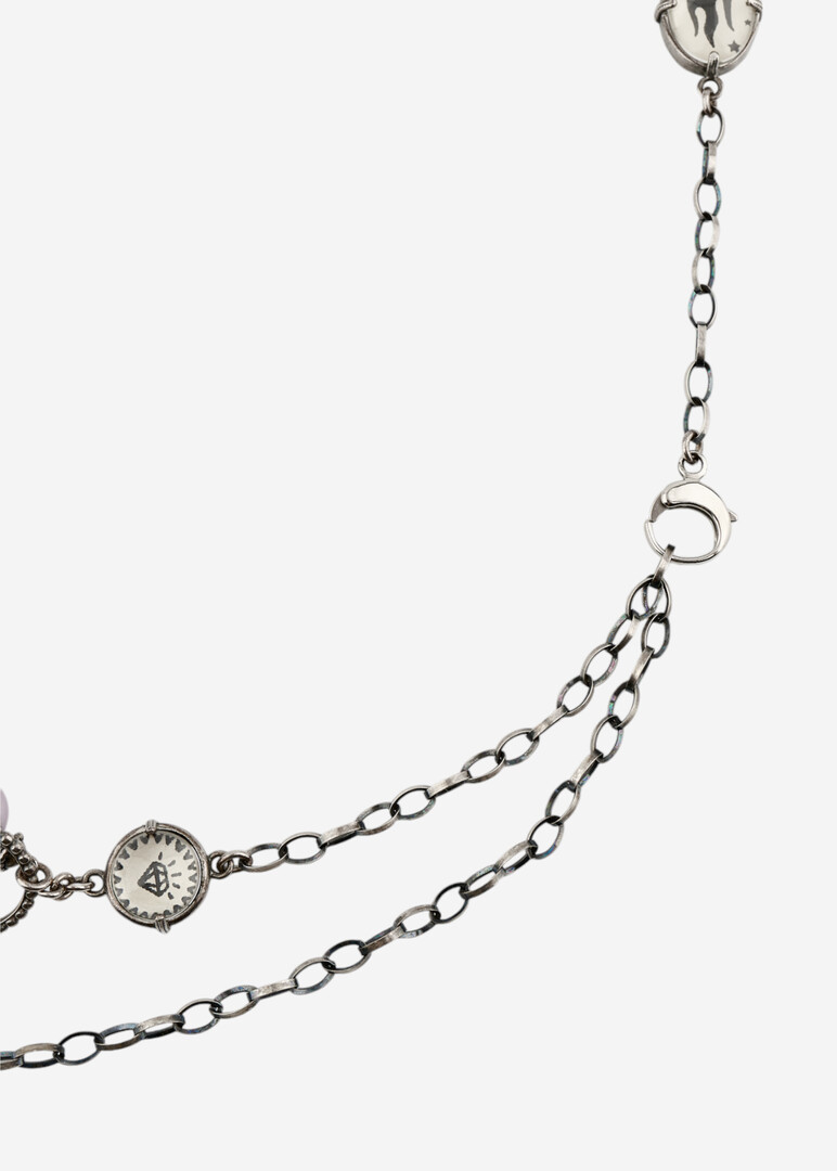 Layered pink pearls necklace