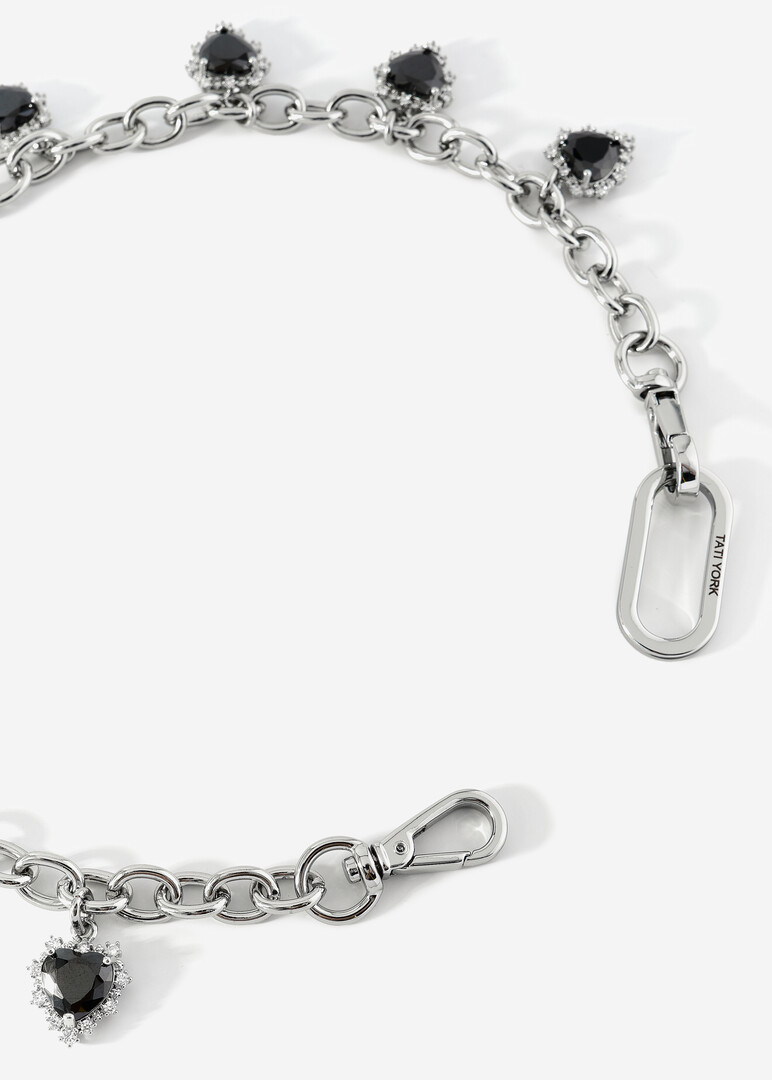 Silver necklace Vivid black