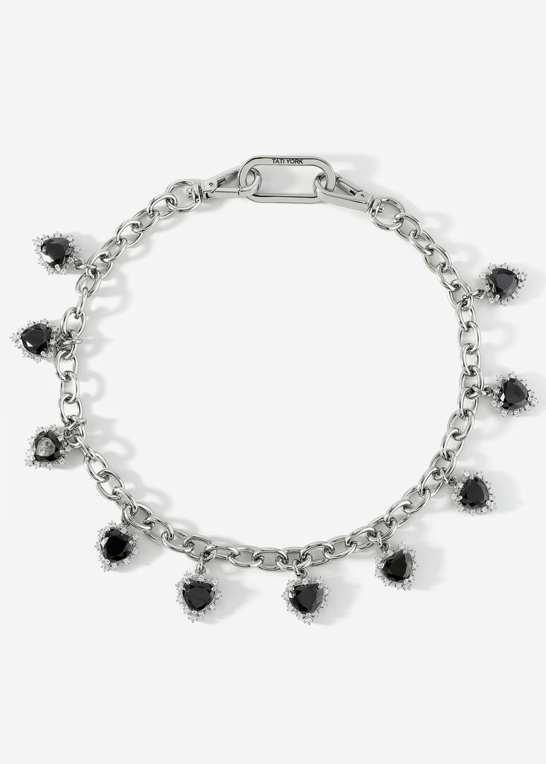 Silver necklace Vivid black