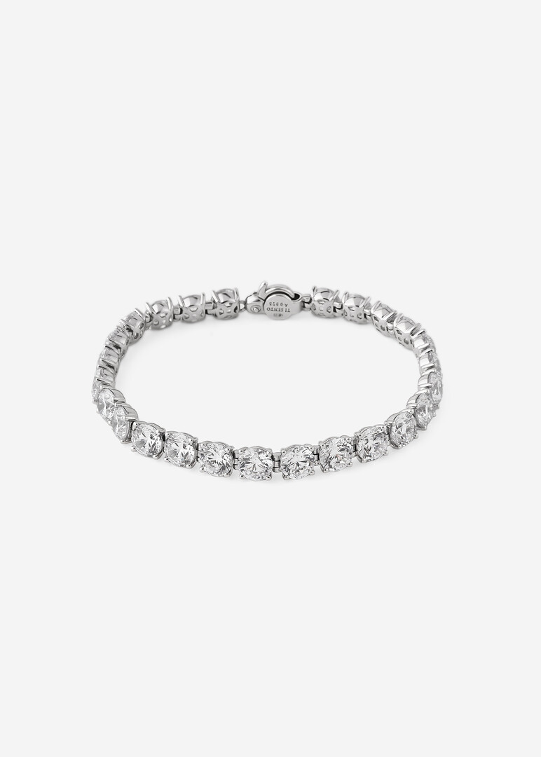 silver bracelet with cubic zirconia CLASSIC