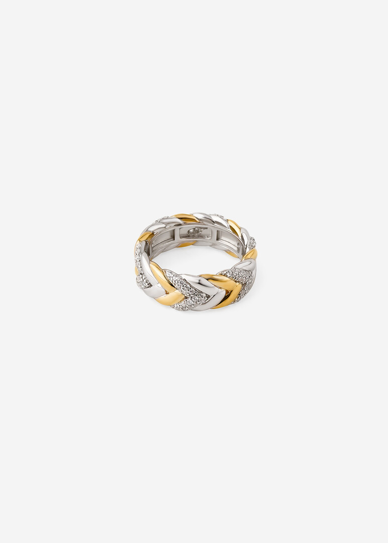 bicolor silver ring with cubic zirconia from VINTAGE collection
