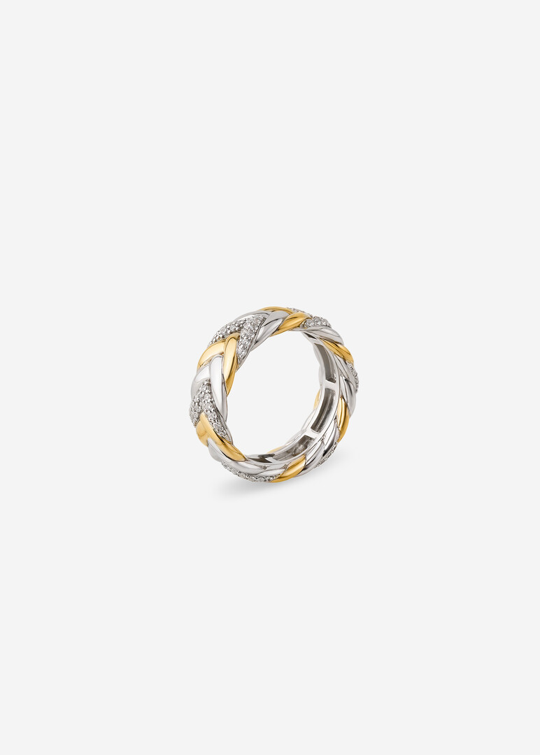 bicolor silver ring with cubic zirconia from VINTAGE collection
