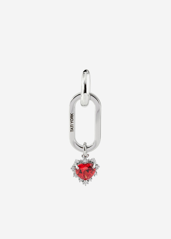 Моносерьги TATI YORK Серебристая моносерьга Vivi ear red
