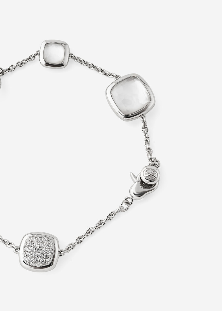 silver crystal and cubic zirconia bracelet CUSHION