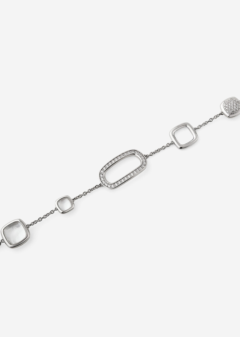 silver crystal and cubic zirconia bracelet CUSHION