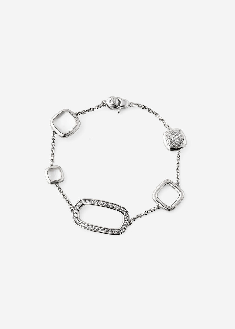 silver crystal and cubic zirconia bracelet CUSHION