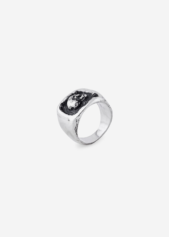Печатки Vechno Кольцо из серебра со шпинелью Lorn Ring