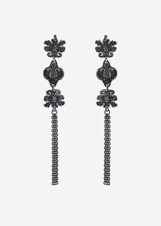 Длинные серьги NoBrandName Серьги из серебра Carved Light