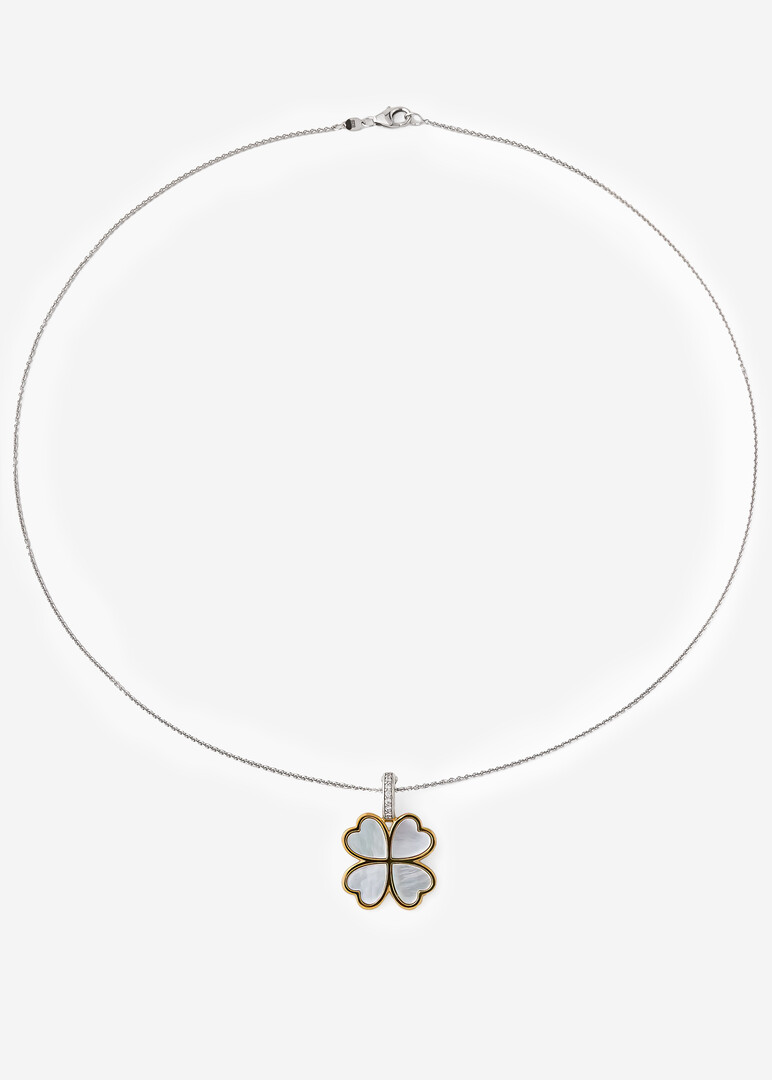 silver pearl pendant LOVE&LUCK