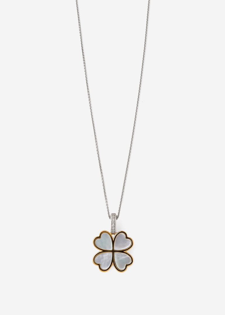 silver pearl pendant LOVE&LUCK