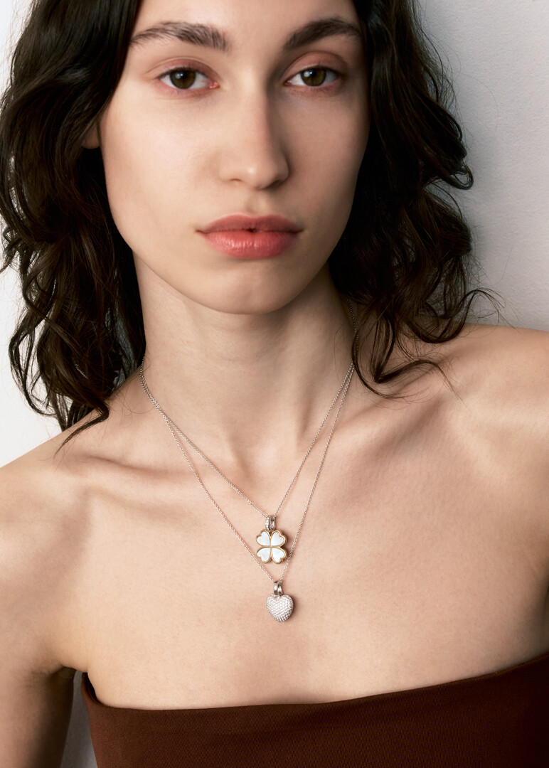 silver pearl pendant LOVE&LUCK