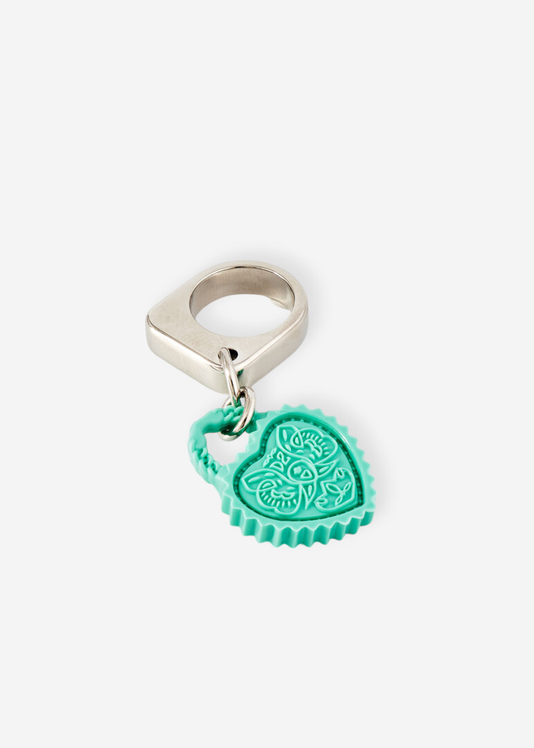 Silver ring with turquoise heart